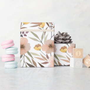 Elegant roze bleekflesje botanische patronen wrapp cadeaupapier