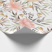 Elegant roze bleekflesje botanische patronen wrapp cadeaupapier (Hoek)