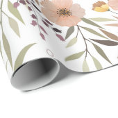 Elegant roze bleekflesje botanische patronen wrapp cadeaupapier (Rol Hoek)