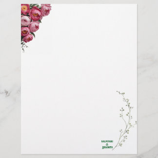 Elegant roze bloem bruiloft welkom bord briefhoofd