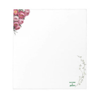 Elegant Roze Bloem Bruiloft Welkom Bord Notitieblok