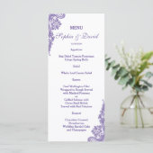 Elegant Roze Bloem Gouden Frame Trouwmenu Menu (Staand voorkant)