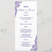 Elegant Roze Bloem Gouden Frame Trouwmenu Menu (Voorkant)