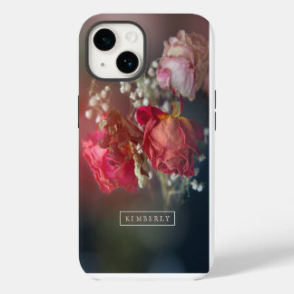 Elegant roze bloemen Aangepaste iPhone Case 14 Hoesje