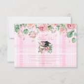 Elegant Roze Bloemen Afstuderen Bedankkaart (Voorkant)
