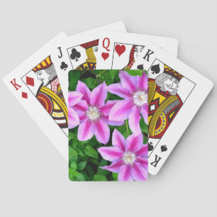 Elegant roze bloemen boho groen speelkaarten