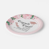 Elegant Roze Bloemen Congrats Afstudeerder Afstude Papieren Bordje (Gekanteld)