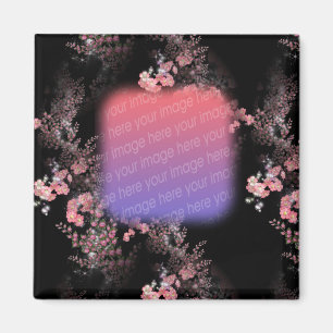 Elegant roze bloemen je foto Magnet Magneet