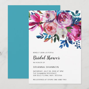 Elegant Roze Bloemen Modern Vrijgezellenfeest Kaart