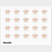Elegant Roze Bloemen Monogram Initiaal Letter K Ronde Sticker (Vel)