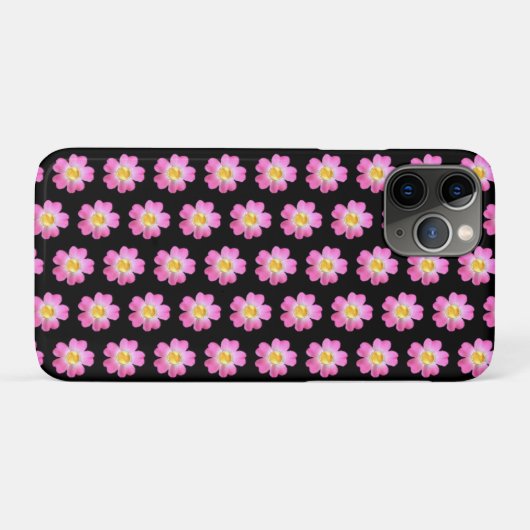 Elegant roze bloemen op zwart Case-Mate iPhone case (Achterkant (horizontaal))