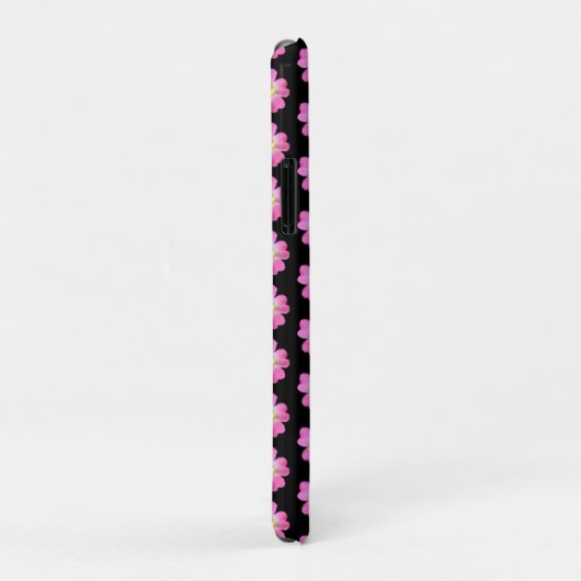 Elegant roze bloemen op zwart Case-Mate iPhone case (Achterkant/rechts)
