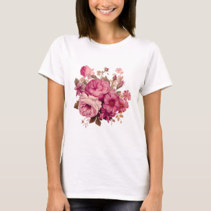 Elegant roze bloemenboeket Roos T-shirt