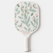 Elegant roze bloemig pickleball pickleball paddle (Voorkant)
