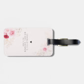 Elegant roze bloemig Vrijgezellenfeest gunsten Bagagelabel (Achterkant horizontaal)