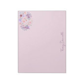 Elegant roze bloemige gepersonaliseerde notitieboe notitieblok (Gedraaid)
