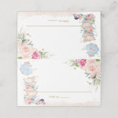 Elegant Roze Bloemige Theetuin Feest Opvouwbare Te (Buitenkant ongevouwen)