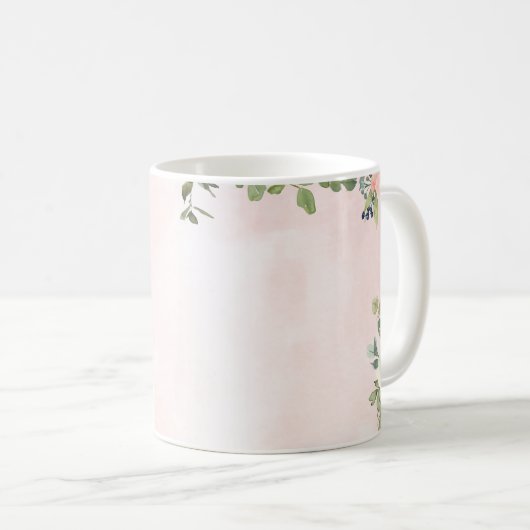 Elegant roze bloemmogram C koffie Mok (Voorkant rechts)