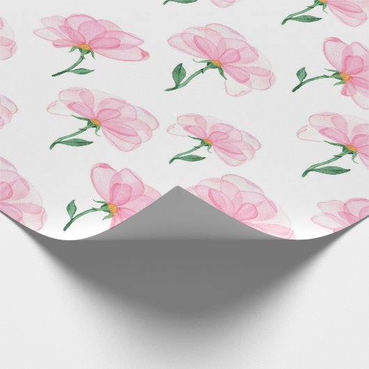 Elegant roze bloempatroon inpakpapier (Hoek)