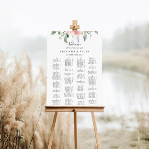 Elegant roze blush alfabetische zetgrafiek poster