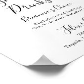 Elegant Roze Blush Bloemige Signature Dranken Bord Poster (Hoek)