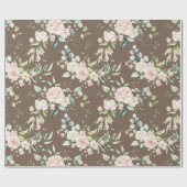 Elegant Roze Blush Eucalyptus Brown Cadeaupapier (Vlak)