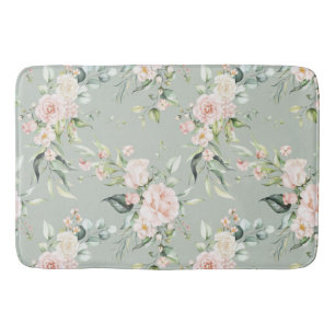Elegant Roze Blush Eucalyptus Sage Green Badmat
