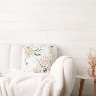 Elegant Roze Blush Eucalyptus White Kussen
