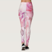Elegant Roze Blush Floral Script Waterverven Leggings (Achterkant)