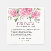 Elegant Roze Blush Hydrangea Leuke Feiten Bruiloft Servet (Voorkant)