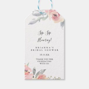 Elegant Roze Blush Sip Hooray Vrijgezellenfeest Cadeaulabel