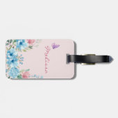 Elegant Roze Blush Spring Floral Bagagelabel (Achterkant horizontaal)