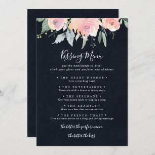 Elegant roze blush Weddenrenmenu Spel Kaart