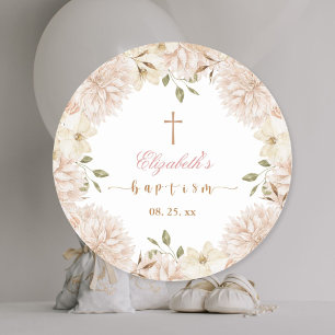 Elegant roze Boho bloemendoop Ronde Sticker