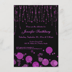 Elegant roze Bokeh Lights Birthday Party Invite Kaart
