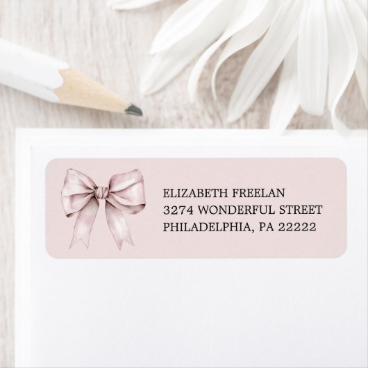 Elegant roze boog retour adres etiket (Insitu)
