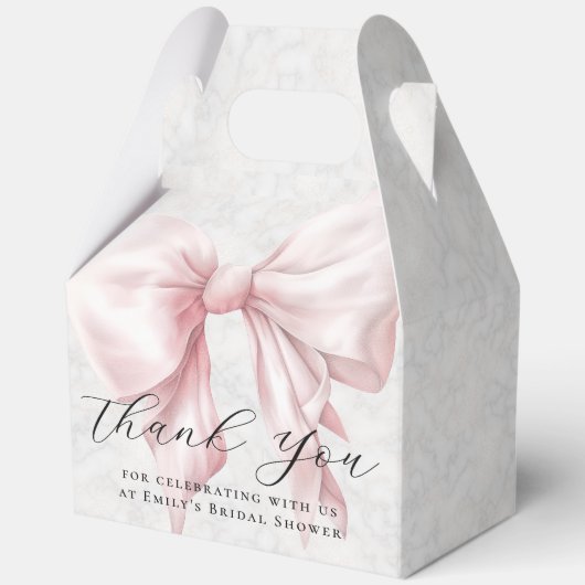 Elegant roze boog Vrijgezellenfeest Dank u Bedankdoosjes (Voorkant)