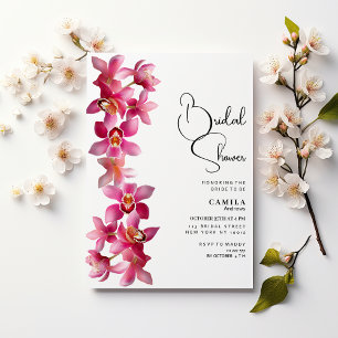 Elegant roze bordeaux orchideeën bloem Vrijgezelle Kaart