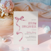 Elegant Roze Bow Meisje Baby shower Kaart