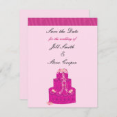 Elegant roze bruiloft Cake Save the Date (Voorkant / Achterkant)