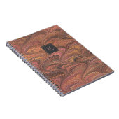 Elegant Roze Bruin Marmer Monogram Notitieboek (Rechterzijde)
