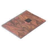 Elegant Roze Bruin Marmer Monogram Notitieboek (Linkerzijde)