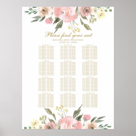 Elegant roze bruine bruinkoolzaadkaart poster (Voorkant)
