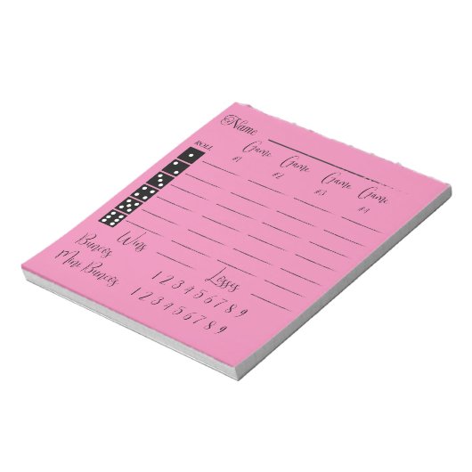 Elegant Roze bunco score pad Notitieblok (Gedraaid)