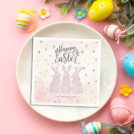 Elegant roze Bunny Star Silhouette Servet