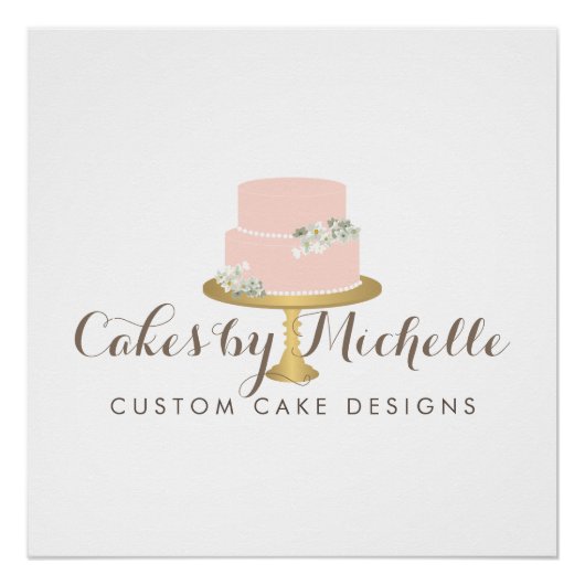 Elegant Roze Cake Bakery Perfect Poster (Voorkant)
