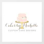 Elegant Roze Cake Bakery Raamsticker (Vel)