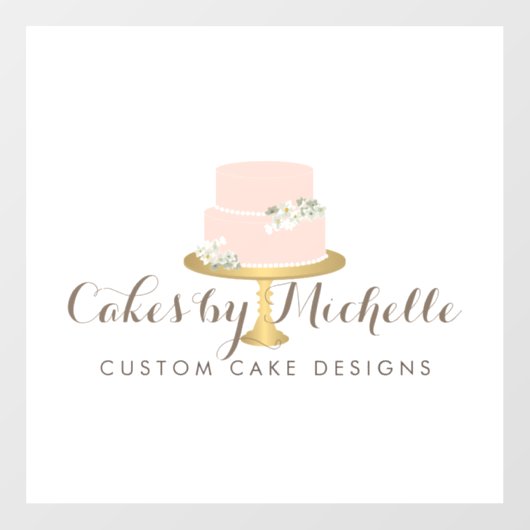 Elegant Roze Cake Bakery Raamsticker (Vel)