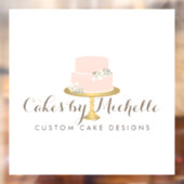 Elegant Roze Cake Bakery Raamsticker (Vel 2)