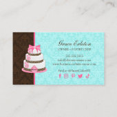 Elegant Roze Cake Dessert Bakery Visitekaartje (Achterkant)